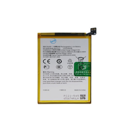 Bateria BLPC21 para Oppo A5x 4G/CPH2725 6000mAh